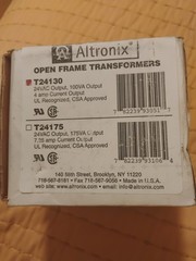 Altronix Open Frame 24VAC / 100VA Electrical Transformer P/N: T24130 – Sealed