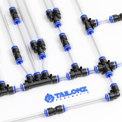 TAILONZ PNEUMATIC 3/8 inch od Push to Connect Fittings 3/8″OD/20PCS, Blue
