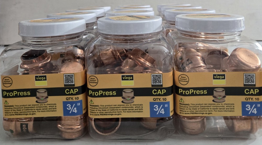 Lot of 12– Viega ProPress 3/4 in. Copper Cap 77450 (10-Packs) 120 Total Caps