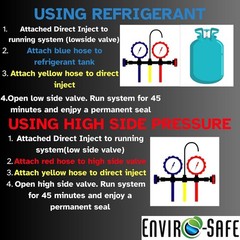 ENVIRO-SAFE AC Stop Leak with UV Dye for R410a, R22, R32 and R134a | Seal and