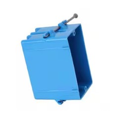 1-Gang 18 cu. in. Blue PVC New Work Electrical Switch and Outlet