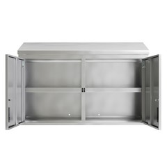 48 in. x 15 in. Stainless Steel Slope Top Wall Cabinet
