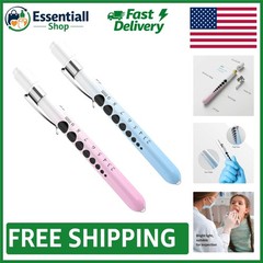 2 Pcs Durable LED Medical Penlight with Pupil Gauge – Gradient Pink & Blue