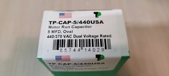 Tradepro Single Oval Run Capacitor 5 MFD 50/60hz 440/370 VAC DUAL VOLTAGE RATED