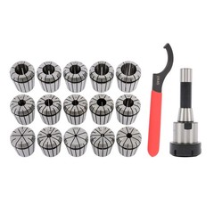 ER40 Collet 15 Pcs Set R8 Shank Chuck Tools For Milling Machine, Lathe, Drilling