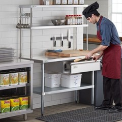 12″W x 30″D x 32″H Stainless Steel Double Deck Overshelf For Work Prep Tables