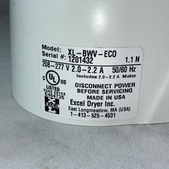 XLERATOR ECO EXCEL DRYER MODEL XL-BWV-ECO Wall Mounted Automatic Hand Dryer