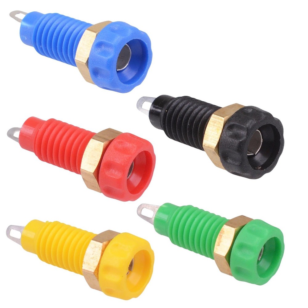 5 x 4mm Banana Test Socket 10A CLIFF Black Red Blue Green Yellow
