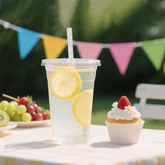 100 Sets 32 oz Clear Plastic Cups Lids Straws Iced Coffee Smoothies Juices