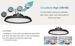 200W Super Bright Warehouse LED UFO High Bay Lights Factory Shop GYM Light Lamp