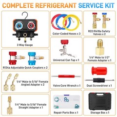 AC Manifold Gauge Set 3 Way for R22 R134a R410a Refrigeration Charging