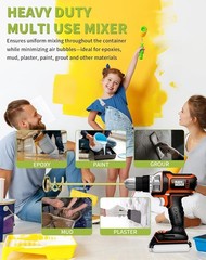 Paint Mixer for Drill, Paint Stirring Drill Attachment for 1-5 Gallon Bucket, Zi
