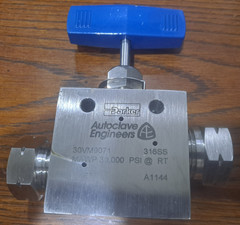 Parker Autoclave Engineers 30VM9071 Needle Valve 316SS MAWP 30,000 PSI @ RT