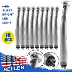 1-10 Self Power Dental LED Fiber Optic E-generator 3 Spray Handpiece 4 Hole
