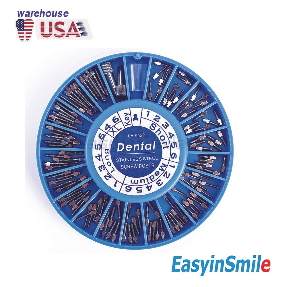 120pcs/kit Dental Screw Post Stainless Steel S -XL Completed Kit Metal Endo Pin
