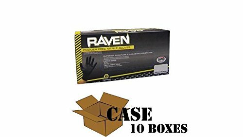 SAS Safety Raven 6mil LARGE Black Nitrile Gloves Case 1000 (10 BOXES of 100)