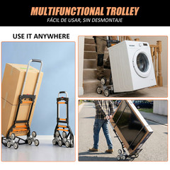 Stair Climbing Cart 280 lbs Heavy-Duty Foldable Dolly with Shopping Bag