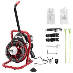 Drain Cleaner Machine Portable Electric Drain Auger Sewer Snake 75 Ft x 1/2 Inch