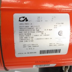 CM Lodestar Model F 1/2Ton 1000LB Electric Chain Hoist 20’Lift 16FPM 230/460 3Ph