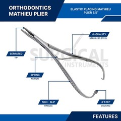 3 Pcs Mathieu Pliers 5.5″ Orthodontic Surgical Dental Instruments German Grade