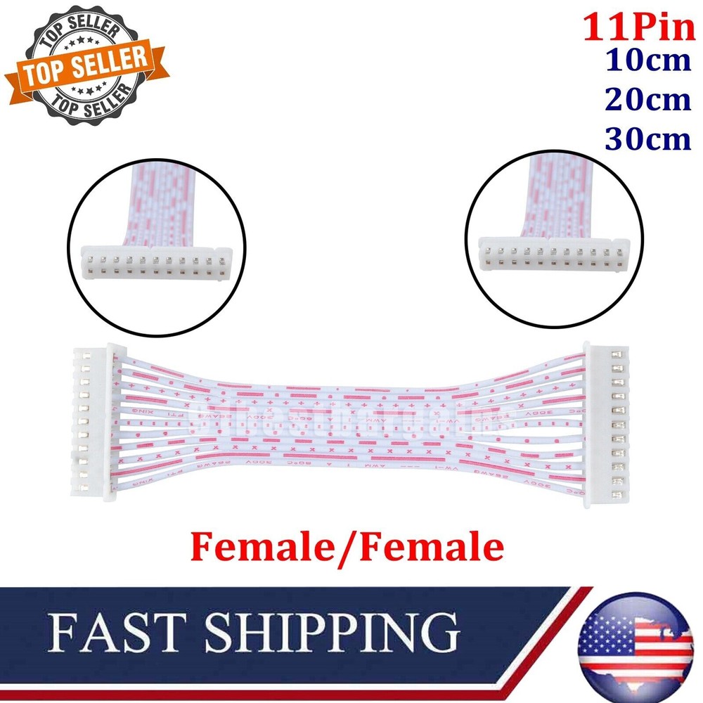 JST-XH 2.54mm Pitch Connector Cable Female to Female PCB Wire 11 Pin 10/20/30cm