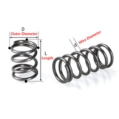 Compression Spring 1.5mm Wire Diameter 15-100mm Length Pressure Small OD 8-25mm
