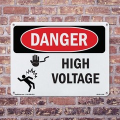 High Voltage OSHA Danger Sign Metal, Plastic, Or Decal – 5 or 10 Pack