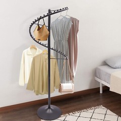 Spiral Rotating Clothes Rack Heavy Duty Garment Rack Bedroom Iron Hanger