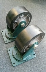 [2] COLSON CASTORS 4″x10″Wheels 12-1/2″ Height 47 lbs each NOS See pics details.