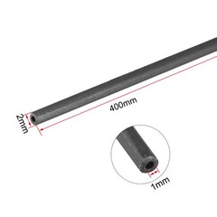 Carbon Fiber Round Tube 2 x 1mm x 400mm Carbon Fiber Wing Pultrusion Tubing 6pcs