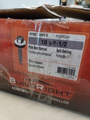 Lot Of 2000 #10 X 1-1/2 Silver Ruspert Coated Steel Hex Washer Head Screws