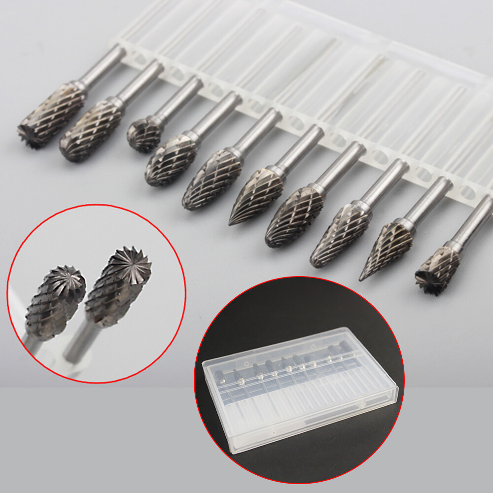 10 PCS Tungsten Carbide Dental Acrylic Bur Drill 2.35mm For Dremel Rotary Tool