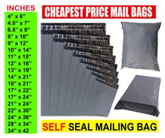 Grey Mailing Bags All Sizes Poly Postage Large Strong Self Seal Plastic Postal