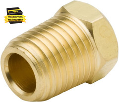 Vis Brass Pipe Fitting, Solid Hex Head Plug, 3/8 Inch Inch NPT Male, Pack of 5 ⭐