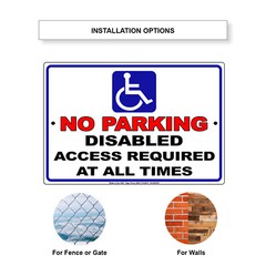 No Parking Disabled Access Required At All Times Novelty Aluminum Metal Sign