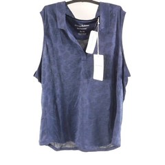 Tommy Bahama Palm Coast IslandZone Sleeveless Top Ocean Deep Size XLarge