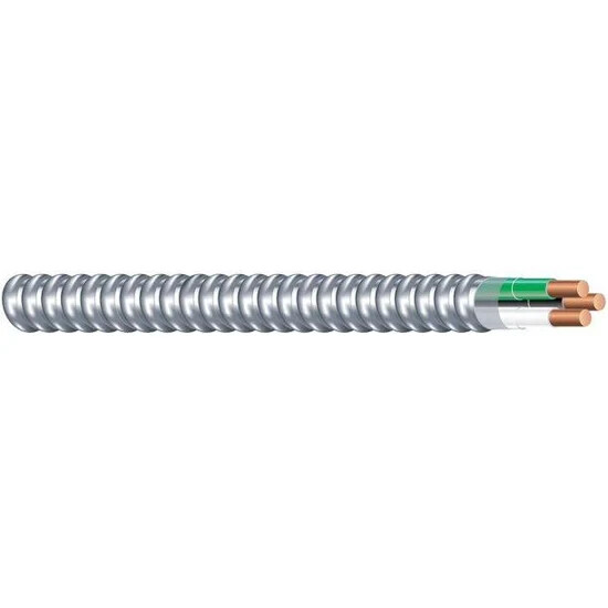Armorlite Wire 10/2 BLACK/WHITE Solid MC Copper Metal Clad Cable BY THE FOOT