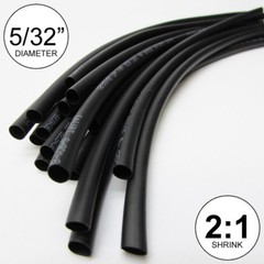 5/32″ ID Black Heat Shrink Tube 2:1 ratio polyolefin (25 ft) inch/feet/to 4mm