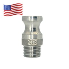 1/2″ 0.5 inch Type F Camlock Male Adapter to Male NPT Stainless Steel US STOCK