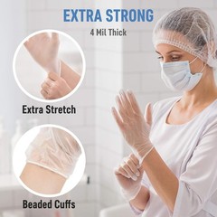 Medium Clear Vinyl Medical Exam Gloves – Pack of 100
