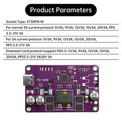 PD3.1 up to 140W Fast Charging Power Module 3S 4S 5S 6S Type C Interface Lithium
