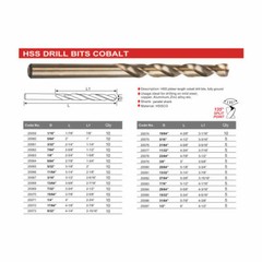 Drillforce 10PC 1/16″ Cobalt Drill Bit Set HSS M35 Jobber Length Metal Drill Bit