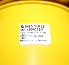 MENNEKES ME 4100C12M 100-Amp MARINE PIN&SLEEVE CONNECTOR M4100C12 100A 125V/250V