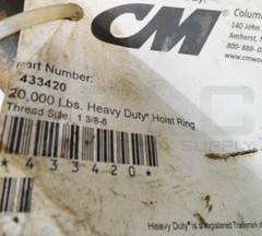 NEW CM 433420 HEAVY DUTY HOIST RING 20000LBS *READ*