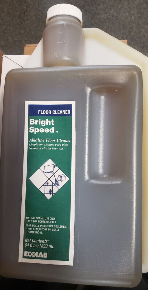 NEW ECOLAB Bright Speed Alkaline Floor Cleaner 64 FL OZ for Industrial Use Only