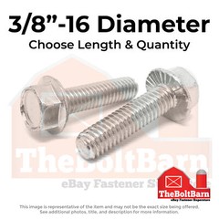 3/8″-16 Stainless Serrated Hex Flange Bolts (Choose Length & Qty)