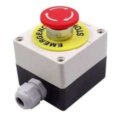 22mm Mushroom Head E-STOP Switch Latching Emergency Stop Push Button Control Box