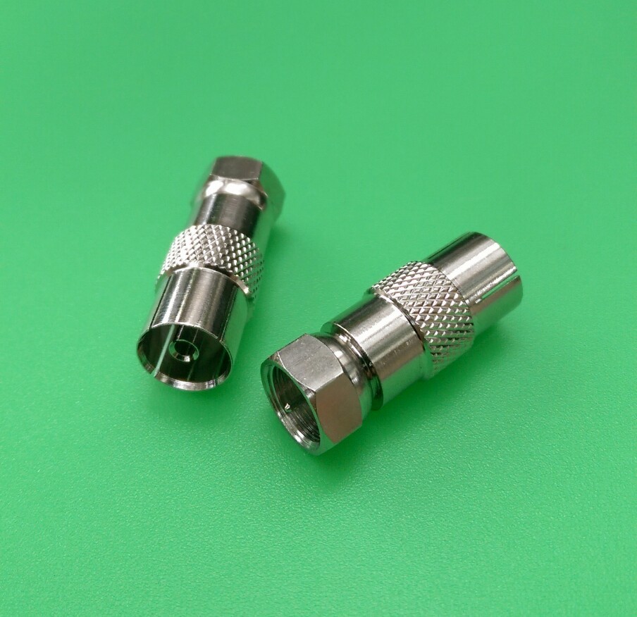 (2 PCS) PAL/IEC Female to F Male Connector – USA Seller