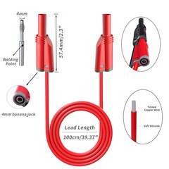 Cleqee Banana Plug Silicone Test Lead 4mm Safety Shrouded Stackable Alligator