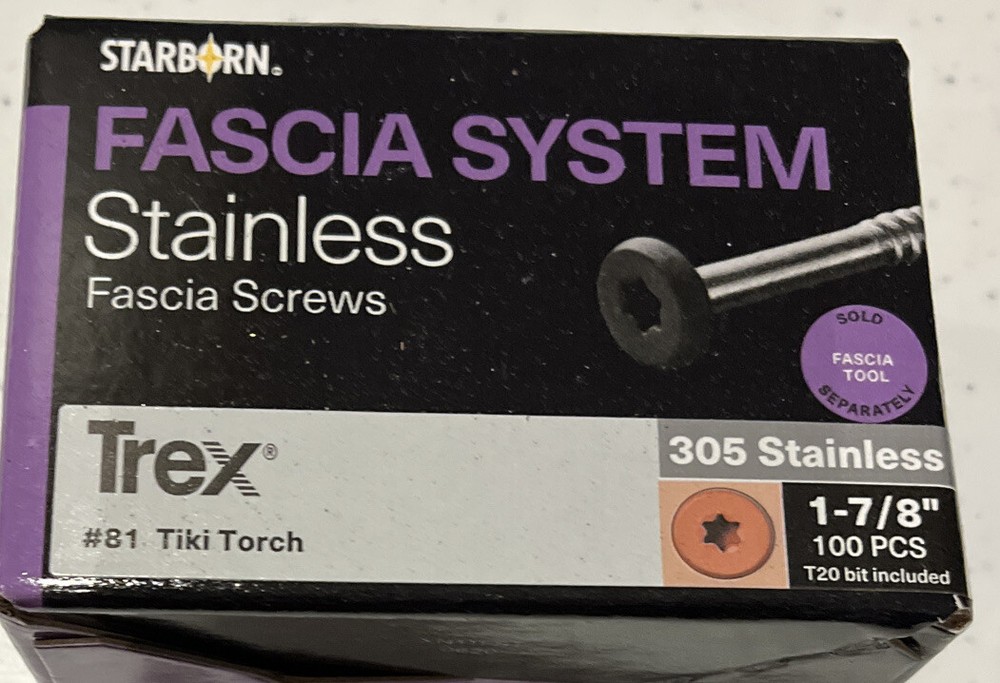 STARBORN Fascia System for TREX 1-7/8″ 305 Stainless Screws #81 Tiki Torch